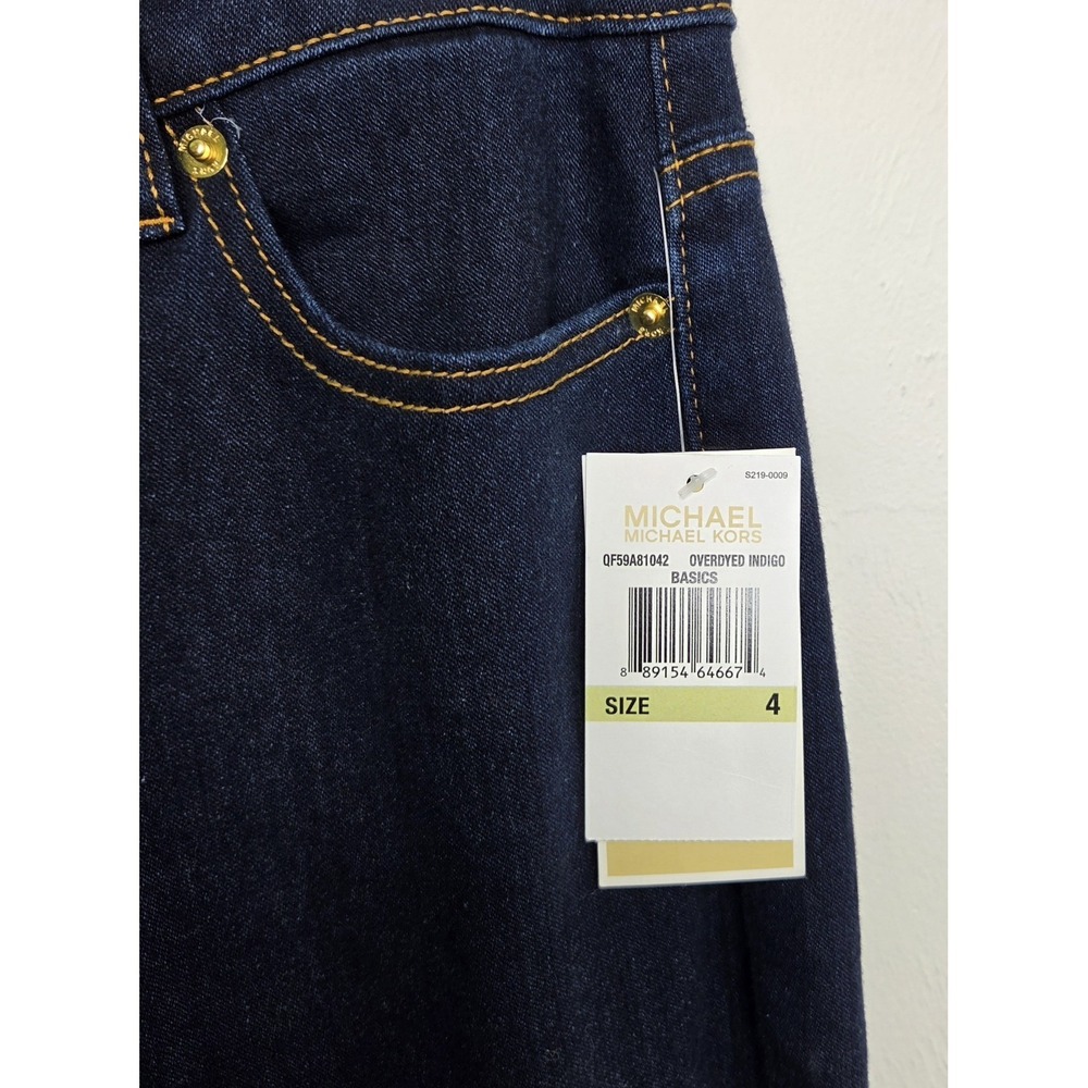 *NEW w/Tags Michael Kors Jeans Straight Leg Women's Size 4 Dark Blue Indigo - Picture 3 of 9